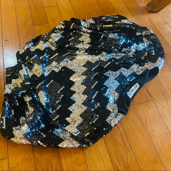 Vintage Sequins 70s Elastic Waist Disco Shirt - Picture 7 of 8